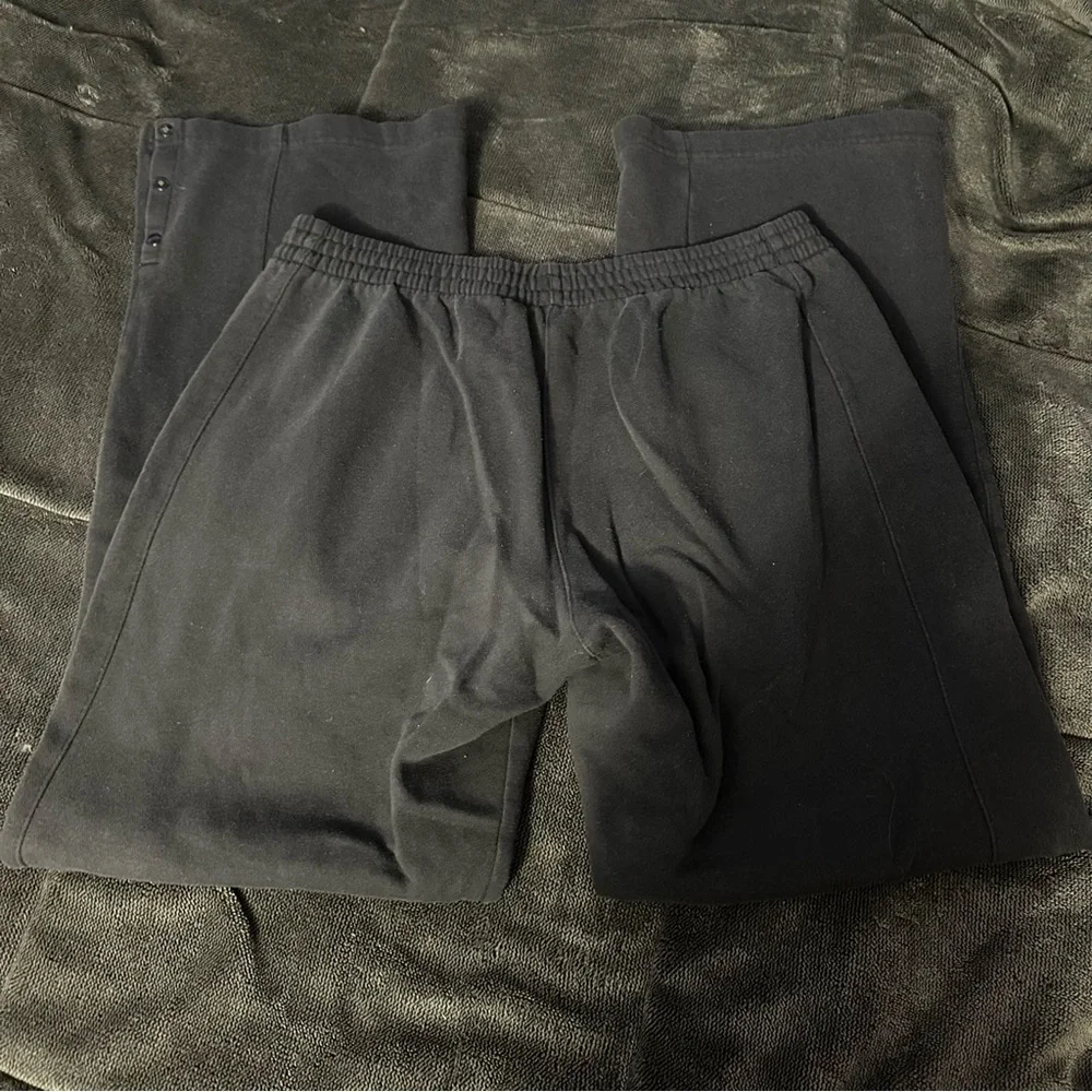 Adidas Black Logo Sweatpants w/ Snap Button Bottoms - Picture 5 of 6